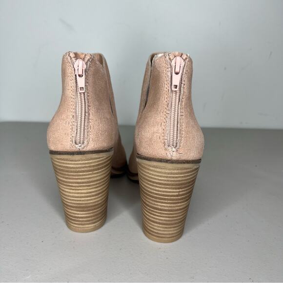 Dolce Vita Shai Light Pink Tan Stack Heeled Booties 10 - Picture 3 of 8